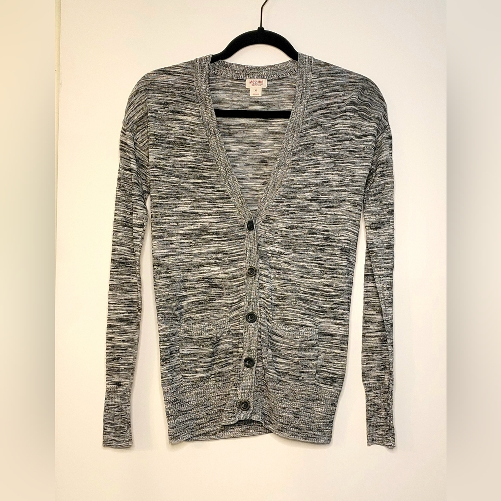 Grey V Neck Cardigan - XS